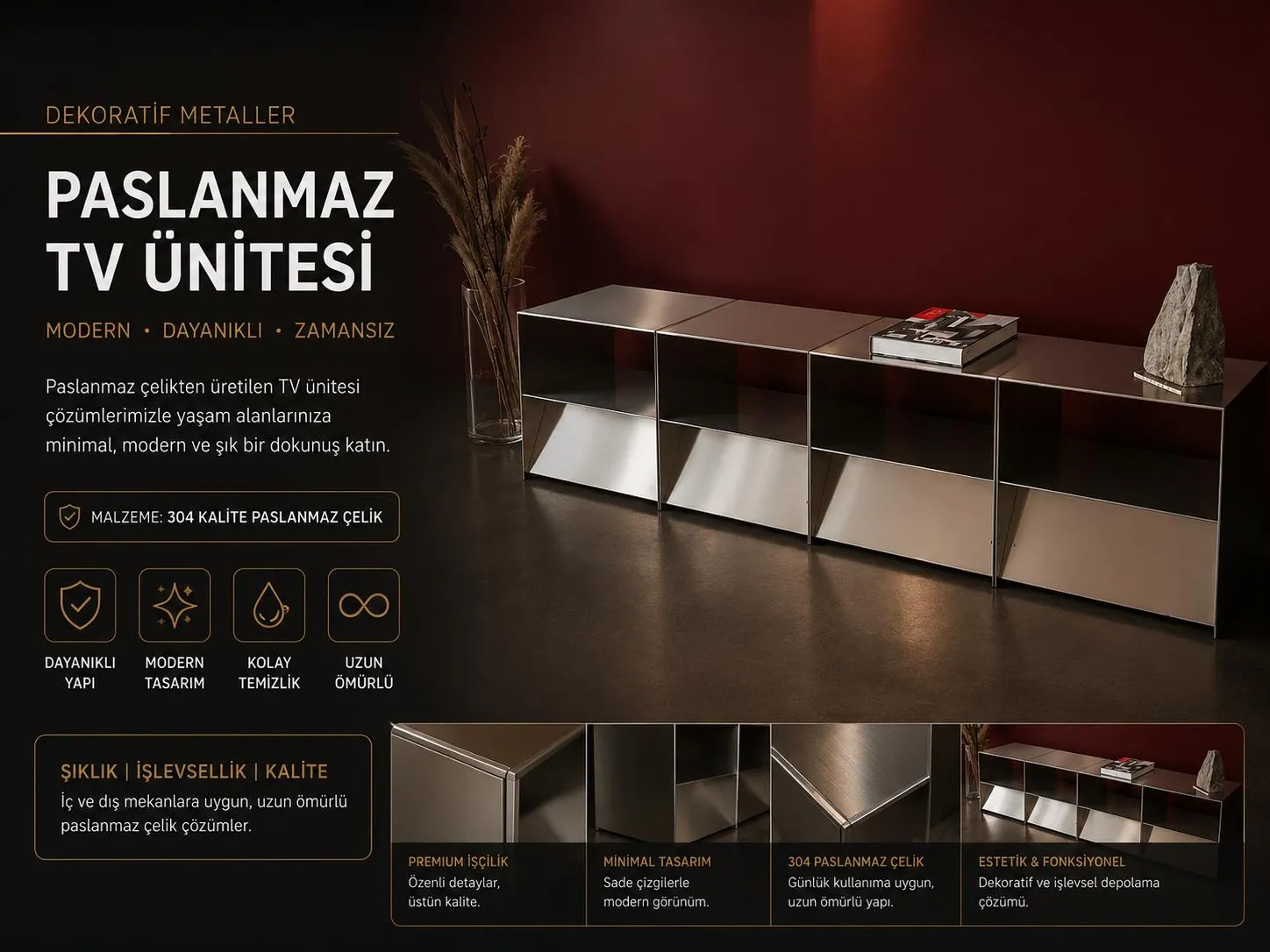 Paslanmaz TV Ünitesi